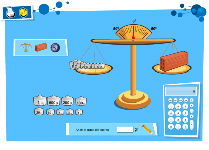 An example of the lab where the simulations took place to help students understand. In this case, how a balance works.