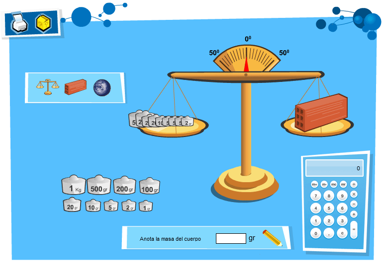 An example of the lab where the simulations took place to help students understand. In this case, how a balance works.