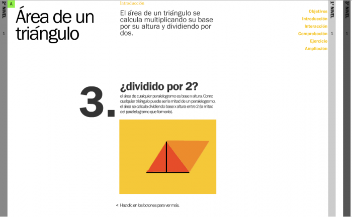 Visual static demonstration of the area of a triangle