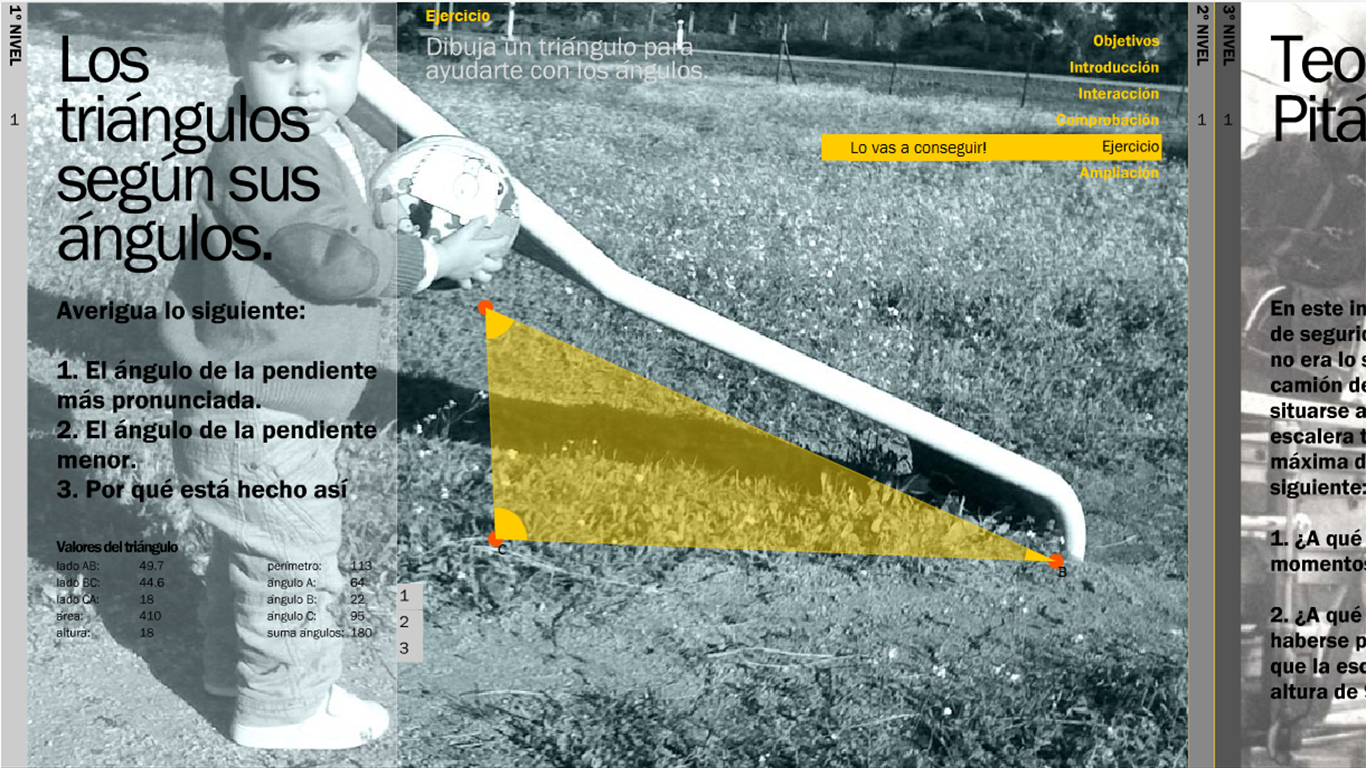 Test: a real life problem with the aid of the interactive triangle tool