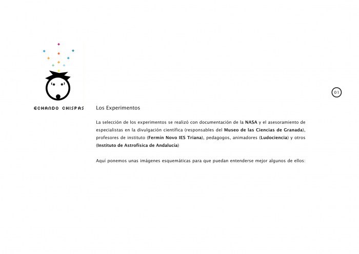 Document presenting the experiments of the program