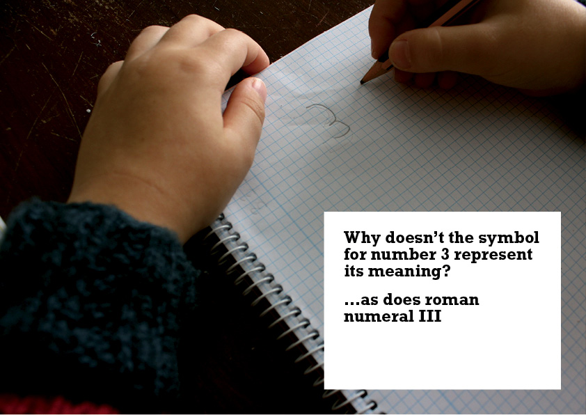 Why doesn't the symbol in for number 3 represent its meaning?