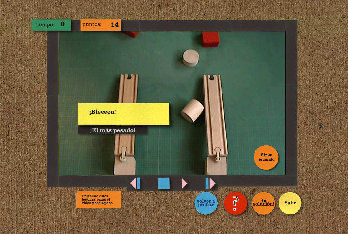 Each section has a video experiment to see how things behave in real life. Here is an example for the weight.