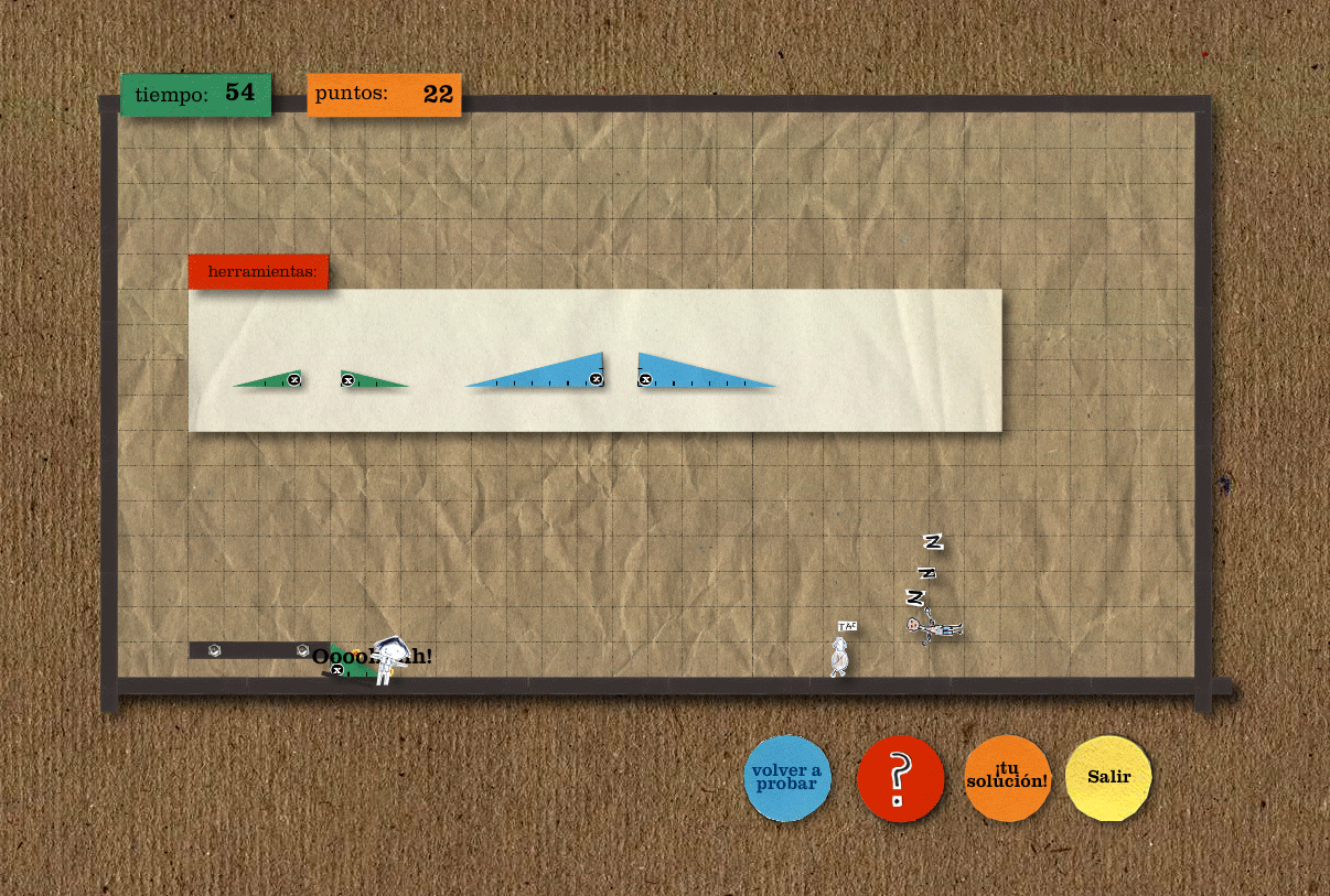 Oh, oh, RecortableMan used a too steeped ramp. He fell off.