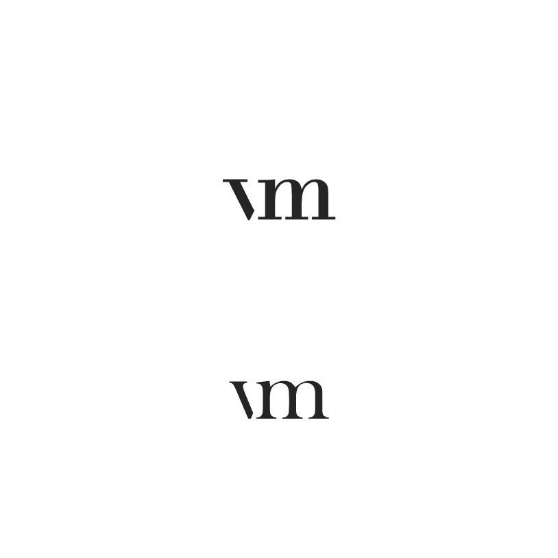 Initials for own identity. Typography approach: two letters in one