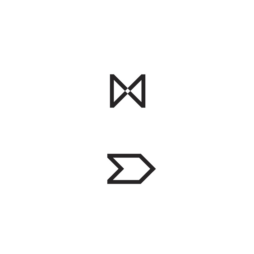 Initials for own identity. Iconic-symbolic approach.