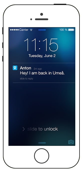 + spaces notification of friend around