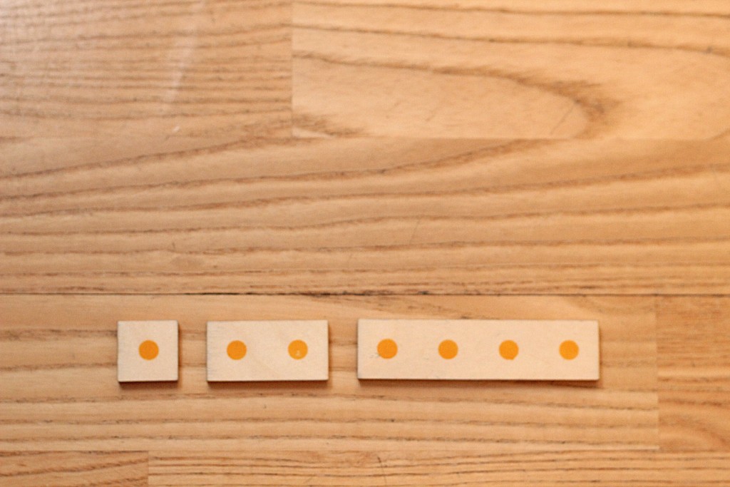 Width represents duration of sound. A quarter, half and whole notes.